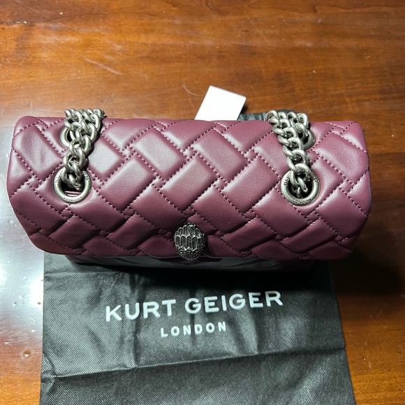 Striking dark Berry Kurt Geiger London Kensington large bag NEW - Picture 13 of 13